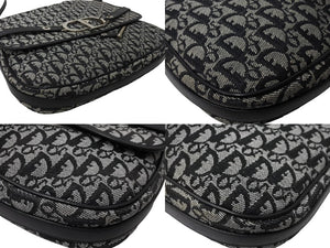 Christian Dior クリスチャンディオール ショルダーバッグ トロッター柄 キャンバス ブラック BO L 1014 美品 中古 65862