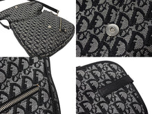 Load image into Gallery viewer, Christian Dior クリスチャンディオール ショルダーバッグ トロッター柄 キャンバス ブラック BO L 1014 美品 中古 65862