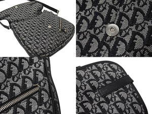 Christian Dior クリスチャンディオール ショルダーバッグ トロッター柄 キャンバス ブラック BO L 1014 美品 中古 65862