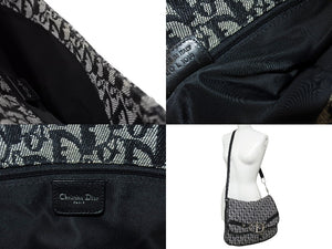 Christian Dior クリスチャンディオール ショルダーバッグ トロッター柄 キャンバス ブラック BO L 1014 美品 中古 65862
