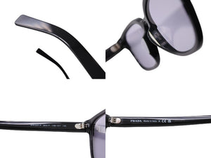 PRADA プラダ サングラス アイウェア サイドロゴ VPR 04Y-F イタリア製 プラスチック ブラック シルバー金具 美品 中古 65865