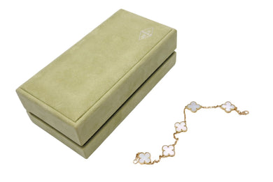 ヴァンクリーフ&アーペル ヴィンテージ アルハンブラ VCARA41800 ブレスレット 5モチーフ 750YG メンズ シェル 美品 中古 65903