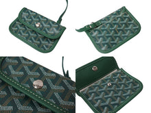 画像をギャラリービューアに読み込む, 極美品 GOYARD ゴヤール ハンドバッグ アンジュ ミニポーチ付き リバーシブル グリーン ヘリンボーン柄 PVC レザー 中古 65905