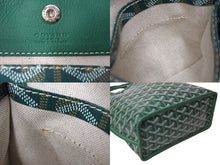 画像をギャラリービューアに読み込む, 極美品 GOYARD ゴヤール ハンドバッグ アンジュ ミニポーチ付き リバーシブル グリーン ヘリンボーン柄 PVC レザー 中古 65905