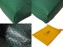 画像をギャラリービューアに読み込む, 極美品 GOYARD ゴヤール ハンドバッグ アンジュ ミニポーチ付き リバーシブル グリーン ヘリンボーン柄 PVC レザー 中古 65905