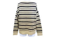 画像をギャラリービューアに読み込む, 極美品 Christian Dior クリスチャンディオール ニット 2020SS グラデーションボーダー ベージュ カシミヤ サイズ38 024S40TM028 中古 65918