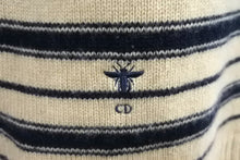画像をギャラリービューアに読み込む, 極美品 Christian Dior クリスチャンディオール ニット 2020SS グラデーションボーダー ベージュ カシミヤ サイズ38 024S40TM028 中古 65918