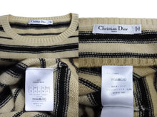 画像をギャラリービューアに読み込む, 極美品 Christian Dior クリスチャンディオール ニット 2020SS グラデーションボーダー ベージュ カシミヤ サイズ38 024S40TM028 中古 65918