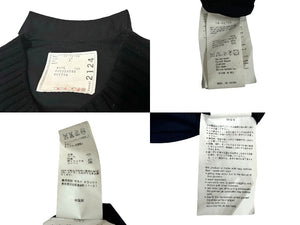 Sacai サカイ ニットシャツ サイズ2 ウール 14-02124 ドッキング再構築 切り返しデザイン ブラック ネイビー 美品 中古 65919 
