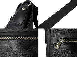 新品同様品 LOUIS VUITTON ルイヴィトン ショルダーバッグ ダニエルMM N58029 ダミエグラフィットブラック シルバー金具 中古 65926