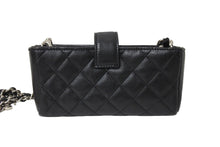 Load image into Gallery viewer, 極美品 CHANEL シャネル チェーンショルダー ポーチ ココマーク 19番台 ブラック ラムスキン シルバー金具 中古 65931