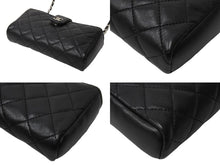 Load image into Gallery viewer, 極美品 CHANEL シャネル チェーンショルダー ポーチ ココマーク 19番台 ブラック ラムスキン シルバー金具 中古 65931
