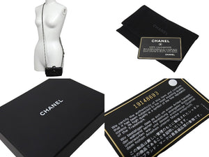 極美品 CHANEL シャネル チェーンショルダー ポーチ ココマーク 19番台 ブラック ラムスキン シルバー金具 中古 65931