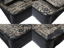 Load image into Gallery viewer, 極美品 CHANEL シャネル マトラッセ25 ニュースペーパー Wフラップラップ ラムスキン ブラックシルバー 21番台 中古 65932