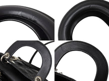 画像をギャラリービューアに読み込む, 極美品 Christian Dior クリスチャンディオール レディディオール ミニ ハンドバッグ ラムスキン ブラックシルバー金具 中古 65934