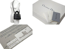 画像をギャラリービューアに読み込む, 極美品 Christian Dior クリスチャンディオール レディディオール ミニ ハンドバッグ ラムスキン ブラックシルバー金具 中古 65934
