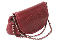 Load image into Gallery viewer, CHANEL シャネル チェーンショルダーバッグ ココマーク 14番台 フランス製 キャビアスキン レッド シルバー金具 良品 中古 65937