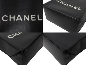 CHANEL シャネル エッセンシャル ハンドバッグ 12番台 A46880 ラムスキン ロゴ ブラック シルバー金具 美品 中古 65939