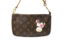 Load image into Gallery viewer, 極美品 LOUIS VUITTON ルイヴィトン ハンドバッグ ポシェット アクセソワール 村上隆 M51981 パンダ モノグラム ゴールド金具 中古 65947