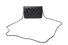 Load image into Gallery viewer, 極美品 CHANEL シャネル カンボンライン A46646 チェーンウォレット ショルダー 黒 黒 19番台 ブラック シルバー金具 中古 65949