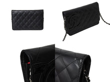 Load image into Gallery viewer, 極美品 CHANEL シャネル カンボンライン A46646 チェーンウォレット ショルダー 黒 黒 19番台 ブラック シルバー金具 中古 65949