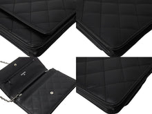 Load image into Gallery viewer, 極美品 CHANEL シャネル カンボンライン A46646 チェーンウォレット ショルダー 黒 黒 19番台 ブラック シルバー金具 中古 65949
