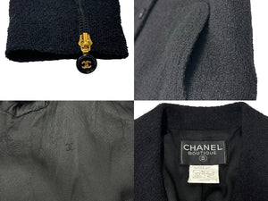 極美品 CHANEL シャネル ウール ジャケット 97P ブラック 黒色 極美品 CHANEL シャネル ウール ジャケット 97P ブラック 黒色