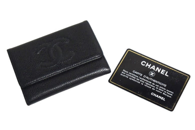 CHANEL シャネル コインケース 小銭入れ 8番台 ココマーク キャビアスキン ブラック フランス製 美品 中古 65953