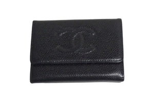 CHANEL シャネル コインケース 小銭入れ 8番台 ココマーク キャビアスキン ブラック フランス製 美品 中古 65953