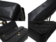 Load image into Gallery viewer, 極美品 CHANEL シャネル チェーンショルダーバッグ Wフラップ マトラッセ25 ラムスキン 30番台 ブラック ゴールド金具 中古 65963