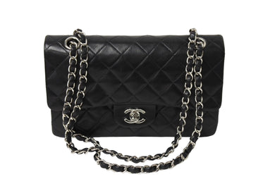 極美品 CHANEL シャネル チェーンショルダーバッグ マトラッセ23 Wフラップラップ ラムスキン ブラックシルバー 5番台 中古 65965