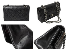 Load image into Gallery viewer, 極美品 CHANEL シャネル チェーンショルダーバッグ マトラッセ23 Wフラップラップ ラムスキン ブラックシルバー 5番台 中古 65965
