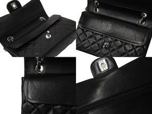 極美品 CHANEL シャネル チェーンショルダーバッグ マトラッセ23 Wフラップラップ ラムスキン ブラックシルバー 5番台 中古 65965