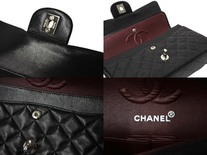 極美品 CHANEL シャネル チェーンショルダーバッグ マトラッセ23 Wフラップラップ ラムスキン ブラックシルバー 5番台 中古 65965