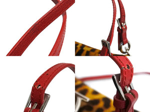極美品 Christian Dior クリスチャンディオール ハンドバッグ 03BM-0084 ハラコ アニマル レオパード 中古 65973