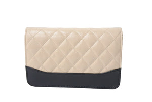 CHANEL シャネル ガブエルドゥチェーンウォレットバッグ キャビアスキン マトラッセ 27番台 ブラック ピンクベージュ 美品 中古 65975