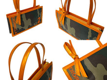 Load image into Gallery viewer, Christian Dior クリスチャンディオール ハンドバッグ カモフラージュ No.2 DIORELLA キャンバス カーキ オレンジ 美品 中古 65992