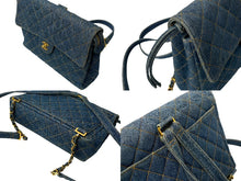 Load image into Gallery viewer, 激レア CHANEL シャネル マトラッセ デニム チェーンリュック ココマーク ブルー ゴールド金具 美品 中古 65977