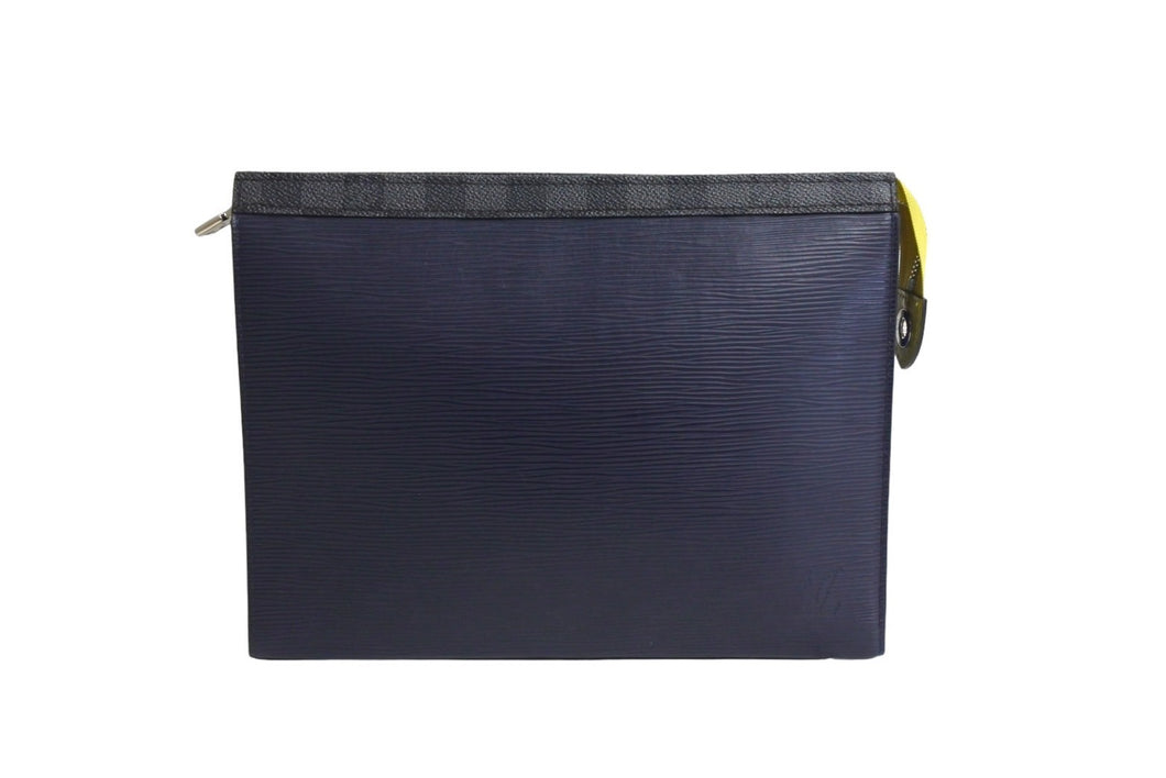 極美品 LOUIS VUITTON ルイヴィトン クラッチバッグ ポシェット ヴォワヤージュ M67899 ブラック ネイビー 中古品 66000