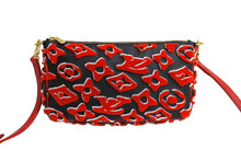 画像をギャラリービューアに読み込む, 極美品 ルイヴィトン ポシェットアクセソワール タフテッド モノグラム ウルス フィッシャー M45548 ブラック レッド 中古 66003
