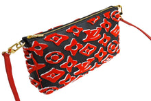 画像をギャラリービューアに読み込む, 極美品 ルイヴィトン ポシェットアクセソワール タフテッド モノグラム ウルス フィッシャー M45548 ブラック レッド 中古 66003