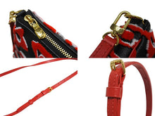 画像をギャラリービューアに読み込む, 極美品 ルイヴィトン ポシェットアクセソワール タフテッド モノグラム ウルス フィッシャー M45548 ブラック レッド 中古 66003