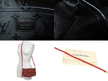 画像をギャラリービューアに読み込む, 極美品 ルイヴィトン ポシェットアクセソワール タフテッド モノグラム ウルス フィッシャー M45548 ブラック レッド 中古 66003