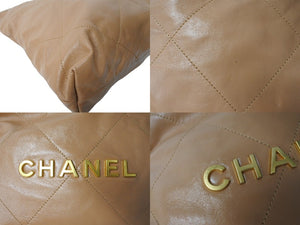 新品同様 CHANEL22 シャネル ハンドバッグ チェーンショルダーバッグ カーフスキン AS3980 ベージュ ゴールド金具 中古 66009