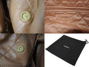 新品同様 CHANEL22 シャネル ハンドバッグ チェーンショルダーバッグ カーフスキン AS3980 ベージュ ゴールド金具 中古 66009
