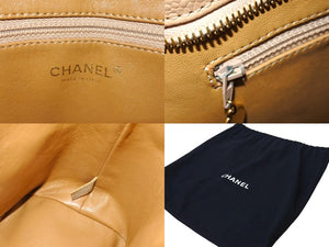 極美品 CHANEL シャネル 復刻トート 10番台 ハンドバッグ ココマーク キャビアスキン ベージュ ゴールド金具 中古 66011