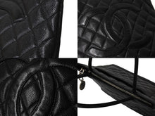 Load image into Gallery viewer, CHANEL シャネル 復刻トートバッグ ハンドバッグ 6番台 グレインドカーフスキン ブラック シルバー金具 美品 中古 66012