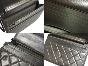 CHANEL シャネル ボーイシャネル チェーン ウォレット ショルダーバッグ ゴールド ラムスキン 20番台 シルバー金具 財布 ココマーク 美品 中古 66015