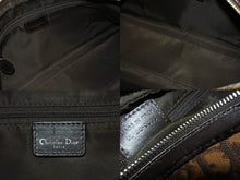 画像をギャラリービューアに読み込む, ChristianDior クリスチャンディオール ロマンティック トロッター ハンドバッグ PVC レザー ベロア ブラウン 美品 中古 66023