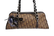 画像をギャラリービューアに読み込む, ChristianDior クリスチャンディオール ロマンティック トロッター ハンドバッグ PVC レザー ベロア ブラウン 美品 中古 66023